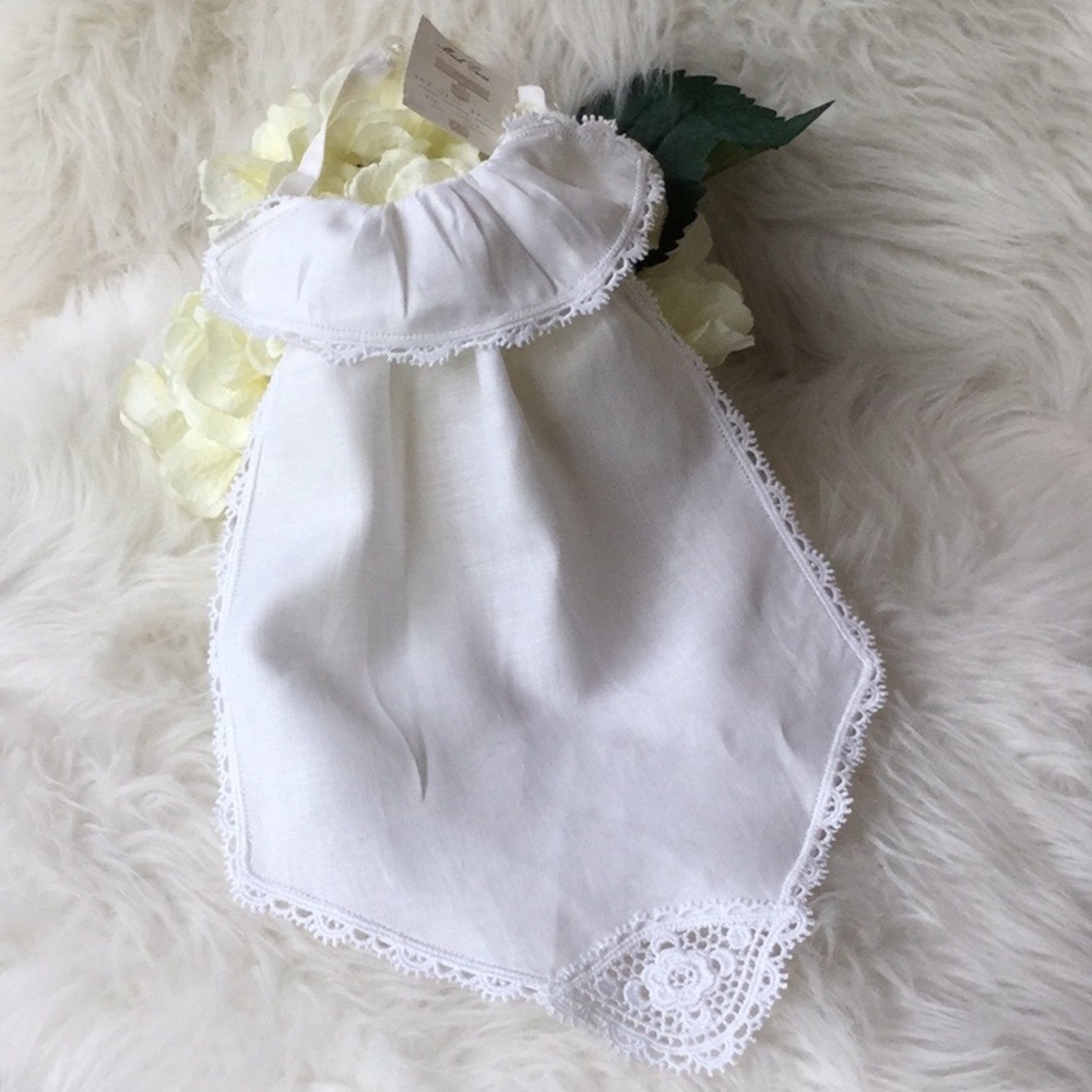 💐HP💐Vintage Mark Cross Irish Linen Baby Bib